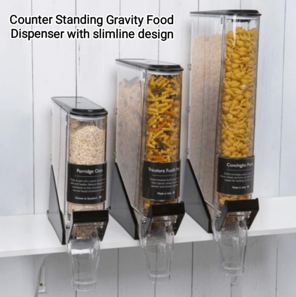 Gravity food dispenser is supplied with a base for counter standing - Image 3