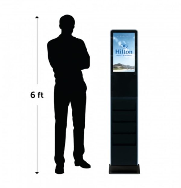 Slimline freestanding digital signage with integrated brochure holder - Image 9