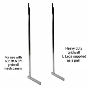 Heavy Duty Gridwall L Legs provide a wallstanding gridwall display,