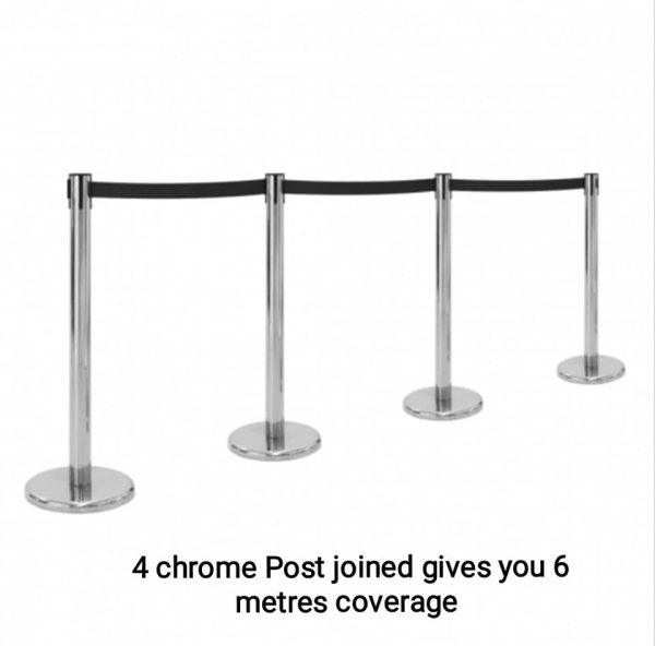 New Chrome Retractable Queue Barrier System - Image 2