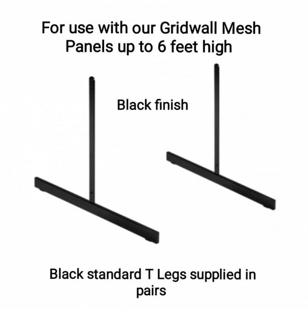 Standard gridwall T legs are sold in pairs for installing a gridwall display unit,