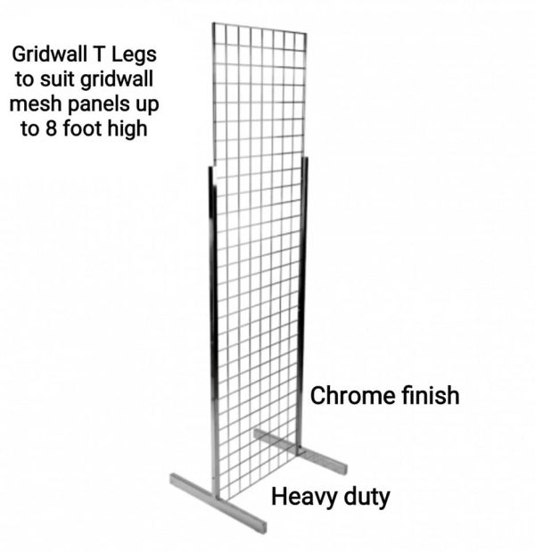 Heavy duty gridwall T legs sold in pairs for installing a gridwall display unit - Image 5
