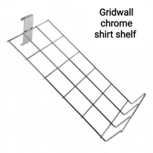 Gridwall Shirt Shelf designed to hold clothing and similar items from gridwall panels