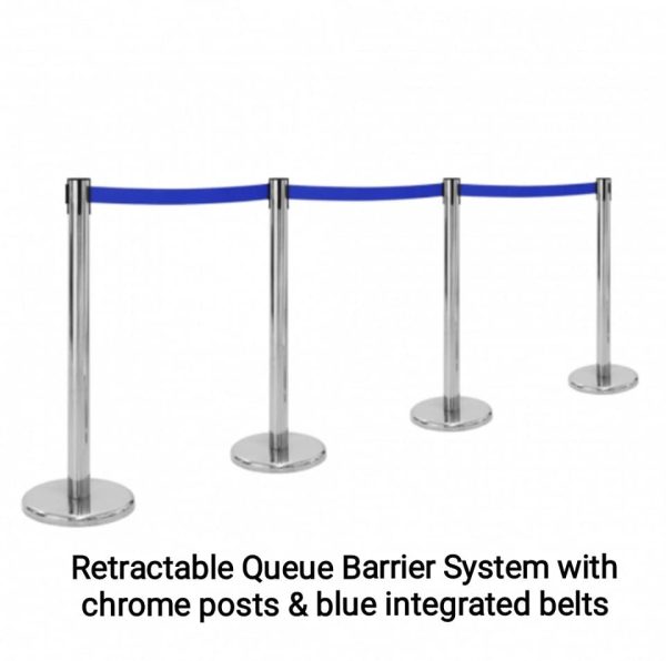 New Chrome Retractable Queue Barrier System - Image 10