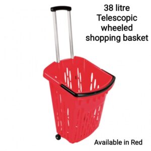 A trolley basket with built-in wheels and a large 38 litre capacity