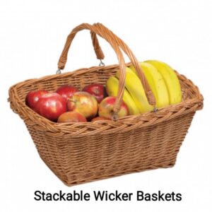 Wicker Shopping Basket with folding handles