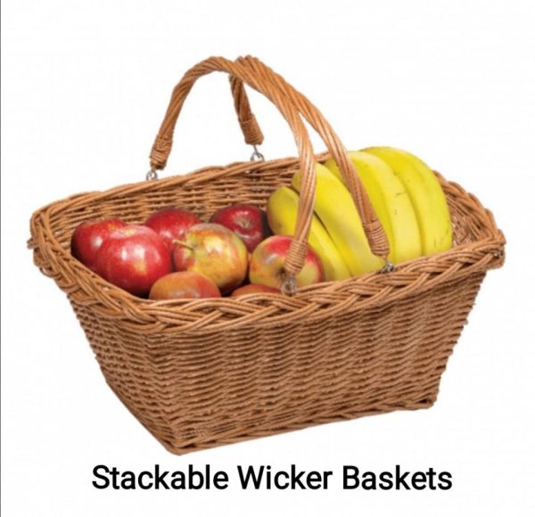 Wicker Shopping Basket with folding handles