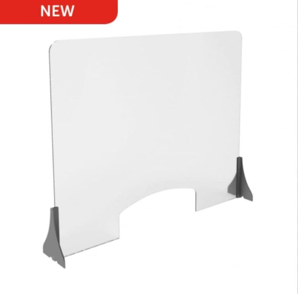 Premium quality flat pack sneeze guard for counter, desk and tabletop use