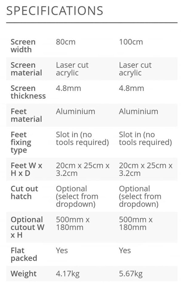 Premium quality flat pack sneeze guard for counter, desk and tabletop use - Image 4