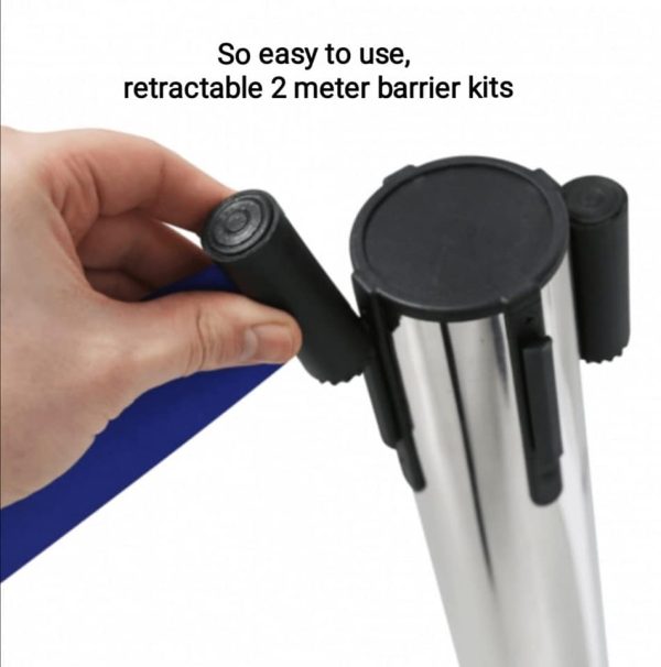 Chrome Retractable Queue Barrier Systems - Image 3