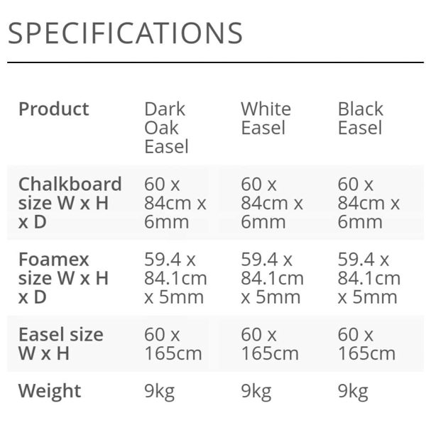 Freestanding easel available in a Dark oak, black or white finish, - Image 2