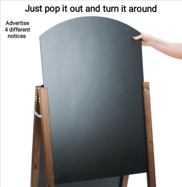 A-Board with Reversible Chalk Boards for 4 different displays