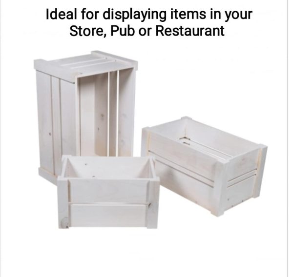 Create a stunning display with our White solid pine Display Crates in 3 sizes - Image 4
