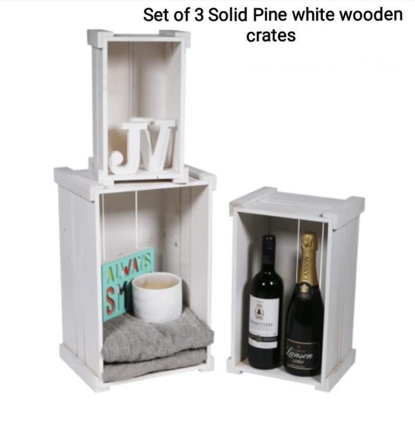 Create a stunning display with our White solid pine Display Crates in 3 sizes - Image 2