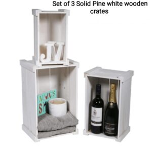 Create a stunning display with our White solid pine Display Crates in 3 sizes