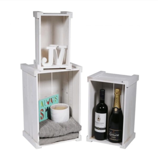 Create a stunning display with our White solid pine Display Crates in 3 sizes - Image 3