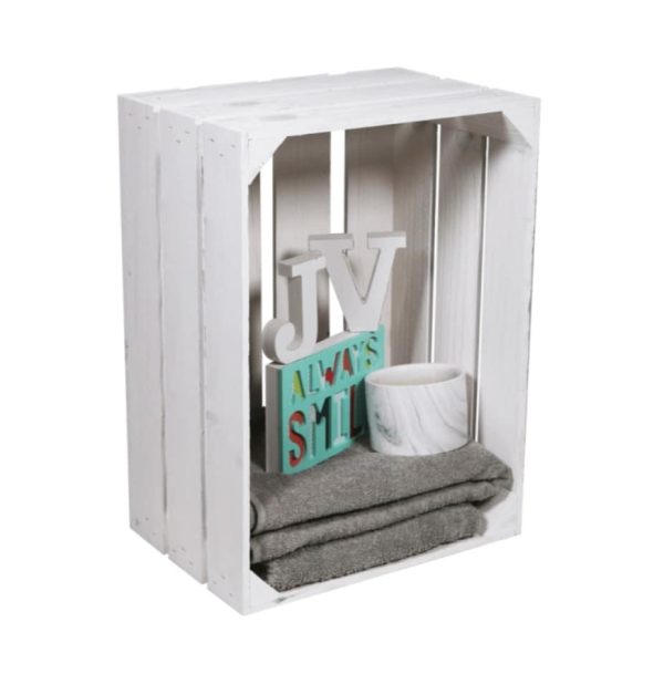 Create a shabby chic display with our White Wooden Crate - Image 7