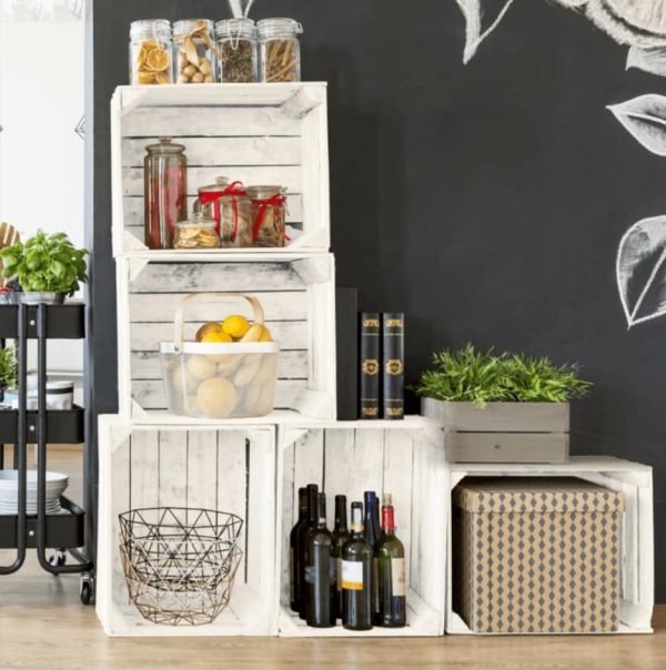 Create a shabby chic display with our White Wooden Crate - Image 8