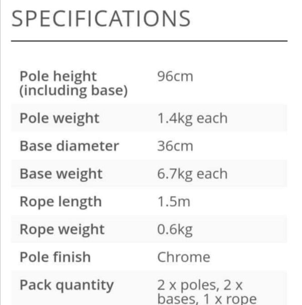 Polished Chrome Pole and Rope Barrier System - Image 3
