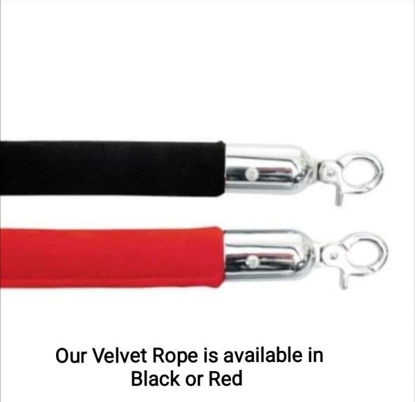 Polished Chrome Pole and Rope Barrier System - Image 4
