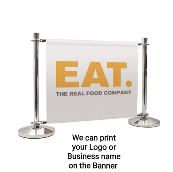 Polished Chrome & Black powder coated steel Cafe Barrier Systems - Image 10