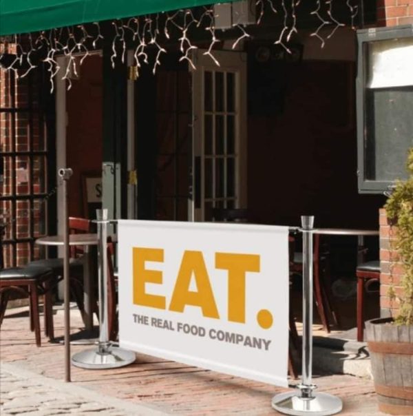 Polished Chrome & Black powder coated steel Cafe Barrier Systems - Image 4
