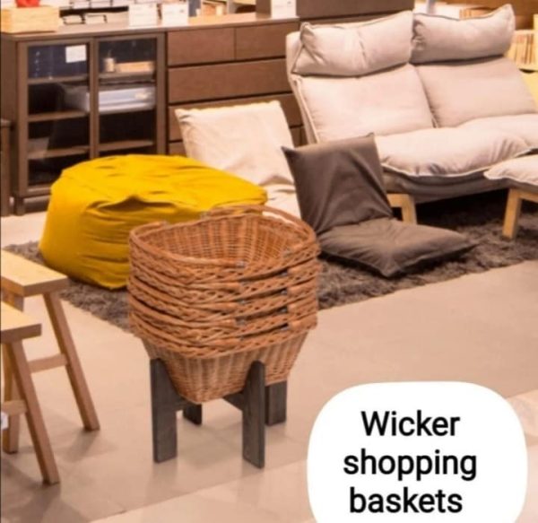 Set of five hand made Wicker Shopping Baskets - Image 3