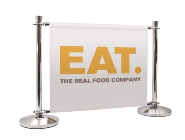 Polished Chrome & Black powder coated steel Cafe Barrier Systems