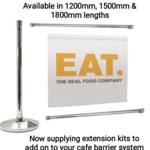 Extend your Cafe Barrier System with our simple Extension Kit