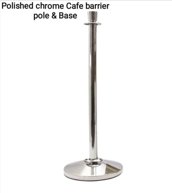 Polished Chrome & Black powder coated steel Cafe Barrier Systems - Image 6