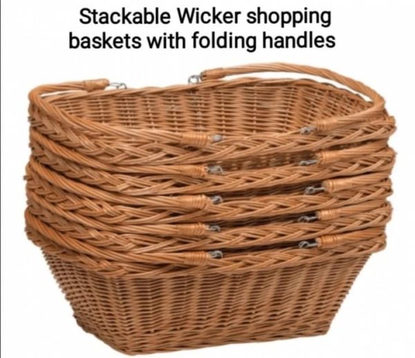 Set of five hand made Wicker Shopping Baskets - Image 7
