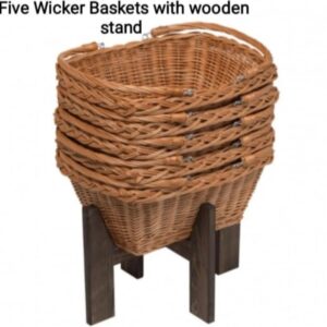 Set of five hand made Wicker Shopping Baskets