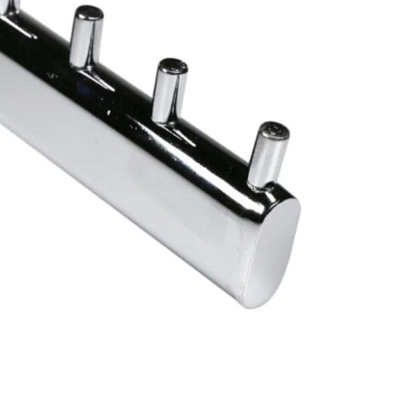 Slatwall Waterfall Arm Rail with chrome pins to keep your products neatly spaced - Image 3