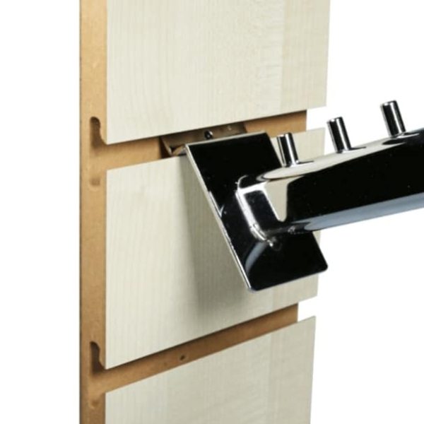 Slatwall Waterfall Arm Rail with chrome pins to keep your products neatly spaced - Image 5