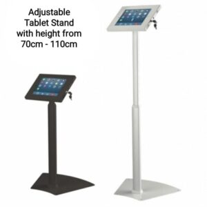 Adjustable Tablet Stand for iPads with security mechanisms