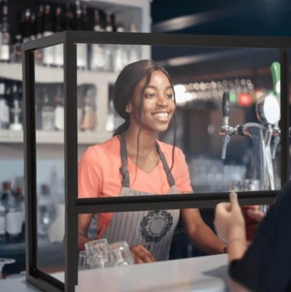 Premium checkout sneeze screen for use at tills, checkout counters and receptions - Image 4