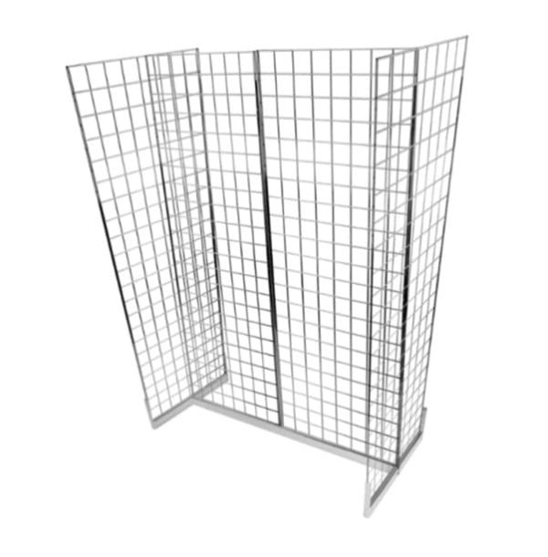 Our Gridwall Gondola Stand with a H shaped base.