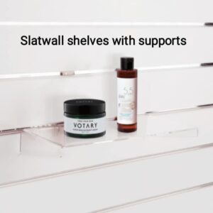 Slatwall Shelf designed with supports for heavier products.