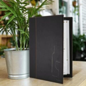 Contemporary Faux Leather Wine List Cover ideal for holding your drink menus.
