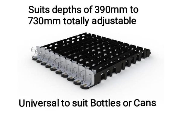 Our new Universal Bottle or Can shelf pusher systems are Spring loaded for low-maintenance retail shelving & fridge shelving. - Image 5
