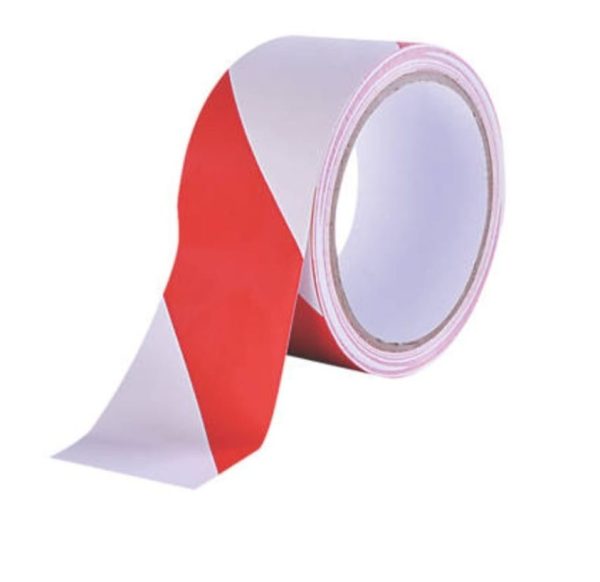 FLOOR MARKING TAPE RED / WHITE 33M X 50MM