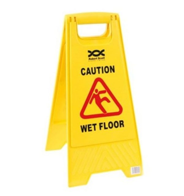 Heavy duty yellow "wet floor" sign 24 inch