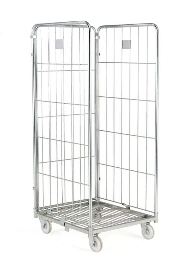 Roll Container, 3 sided roll cage 400 kg load, 720mm x 800mm x 1800mm