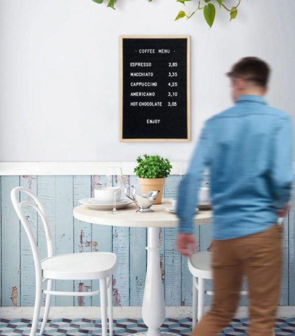 Our new Teak letterboards feature a wood style frame with felt surface and include 360 acrylic letter, numbers and symbols. - Image 5