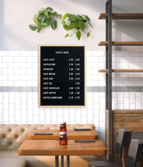 Our new Teak letterboards feature a wood style frame with felt surface and include 360 acrylic letter, numbers and symbols. - Image 4