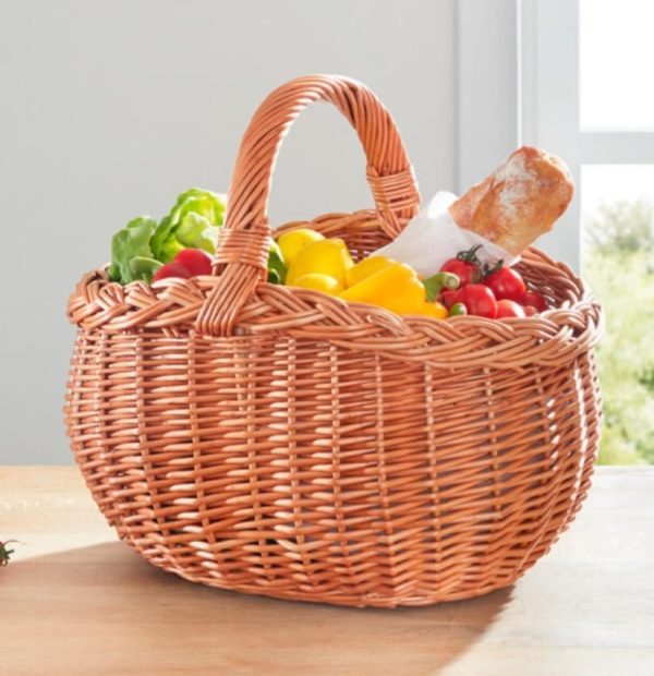 Beautiful Shopping Basket with Braided Edge