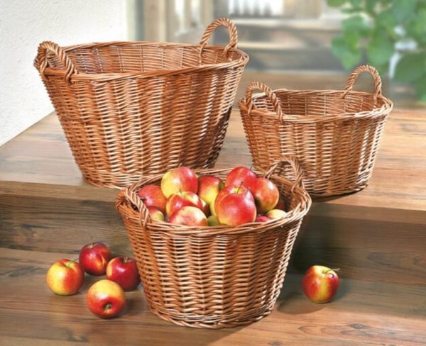 Trapezoid Willow Baskets available in 2 different sizes