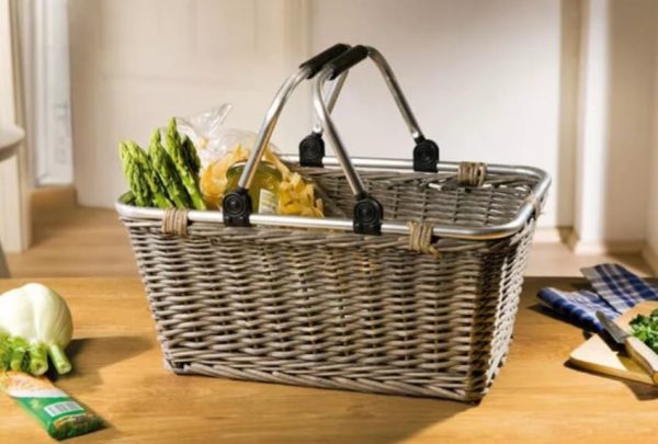 Grocery Basket "Shopping" in willow, plaited