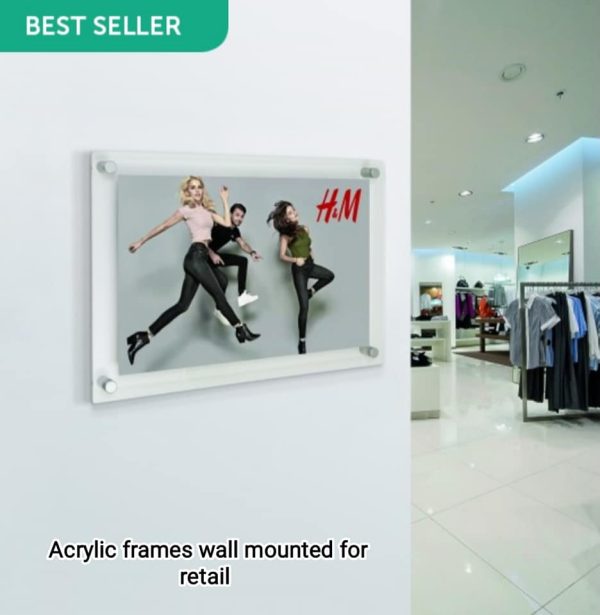 Supervue Acrylic Wall Mounted frame Kit available in 6 different sizes. A5 - A0 - Image 3