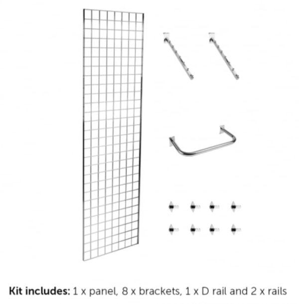 6ft Polished Chrome Gridwall Hanging Display Kits - Image 6